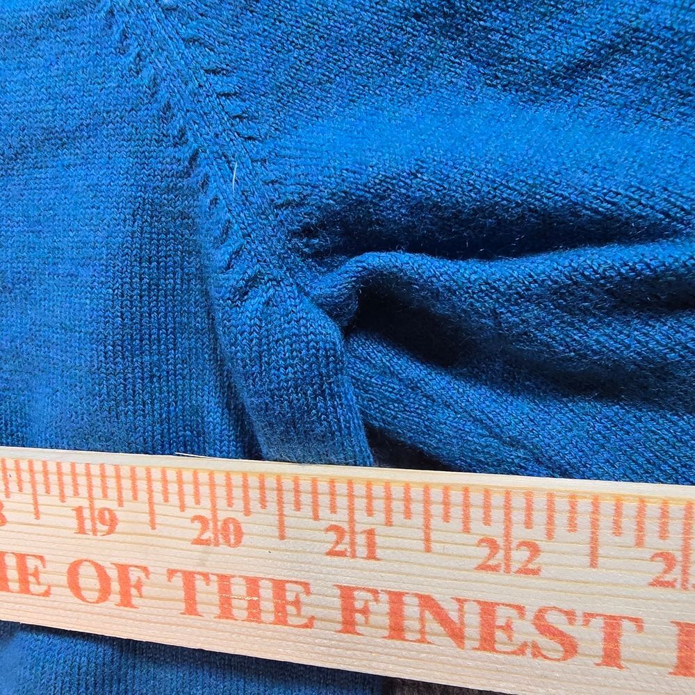 Brooks Brothers XL Merino Wool Blend Sweater Blue V Neck Lightweight - Picture 4 of 6